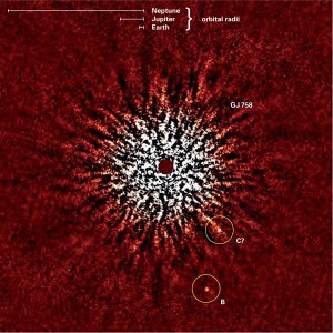 Hvězda GJ 758 a exoplaneta nebo hnědý trpaslík GJ 758 b