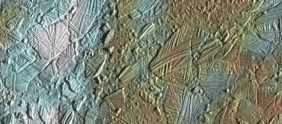 Europa_Chaos Povrch měsíce Europa