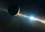 Exoplaneta beta Pictoris v představách malíře. Credit: ESO/L. Calçada