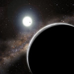 Možná exoplaneta Kepler-19 c, která byla patrně objevena díky časování tranzitů, v představách malíře. Credit: Harvard-Smithsonian Center for Astrophysics