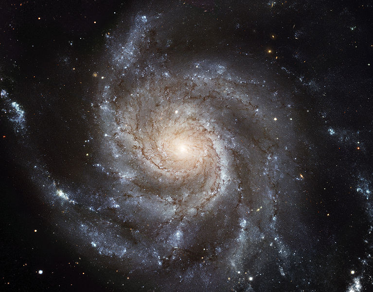 Galaxie M101 na snímku z Hubblova dalekohledu. Credit: NASA