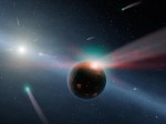 Spitzer_bombardovani Pozdní bombardování mladé planety v představách malíře. Credit: NASA/JPL-Caltech