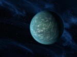 Exoplaneta Kepler-22 b v představách malíře. Credit: NASA/Ames/JPL-Caltech