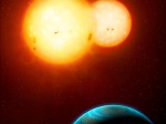 Systém Kepler-35 v představách malíře. Credit: © Mark A. Garlick / space-art.co.uk