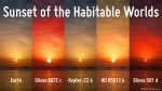 Západ slunce na obyvatelných exoplanetách. Credit: Abel Mendez Torres, Planetary Habitability Laboratory