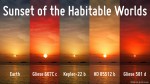 slunce Západ slunce na obyvatelných exoplanetách. Credit: Abel Mendez Torres, Planetary Habitability Laboratory