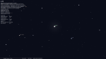 Po kliknutí na mateřskou hvězdu se zobrazí informace také o exoplanetě. Zdroj: Stellarium 