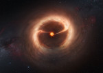 Vnitřní a vnější disk u hvězdy HD142527. Credit: ALMA (ESO/NAOJ/NRAO)/M. Kornmesser (ESO)