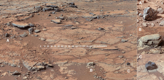Vytipovaná místa pro první vrtání. Credit: NASA