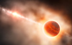 Planeta u hvězdy HD 100546 v představách malíře. Credit: ESO/L. Calçada