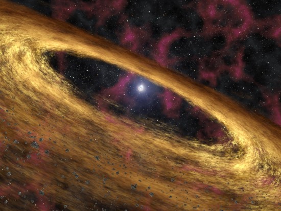 Prachový disk poblíž pulsaru... credit: NASA