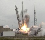 Start rakety Falcon 9, credit: NASA TV