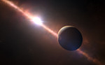 Exoplaneta Beta Pictoris b v představách malíře. Credit: ESO