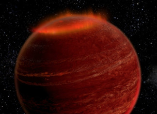 Surfuje život v atmosféře hnědých trpaslíků? Polární záře v atmosféře hnědého trpaslíka. Credit: Chuck Carter and Gregg Hallinan/Caltech