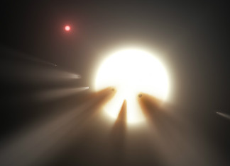 Všechno je jinak! Jasnost Tabbyiny hvězda klesá o 5 % Obíhá kolem KIC 8462852 roj komet? credit: NASA/JPL-Caltech