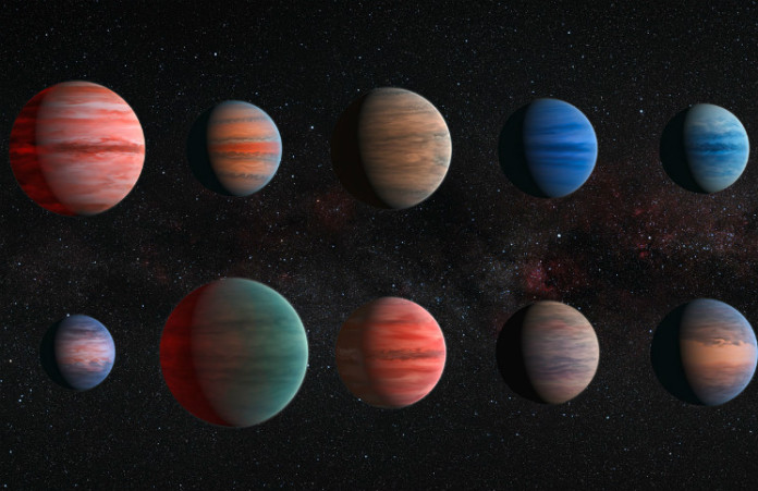 Hubblův dalekohled prozkoumal atmosféry deseti horkých jupiterů. Credit: NASA, ESA