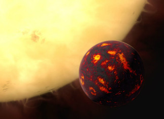 Vědci hledali chvost slavné exoplanety 55 Cnc e. Nic nenašli a učinili tak objev Exoplaneta 55 Cnc e. Credit: ESA/Hubble, M. Kornmesser