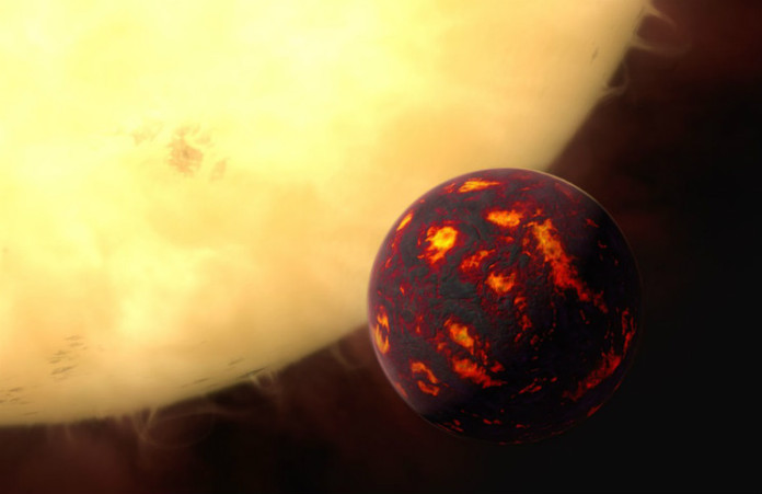 Exoplaneta 55 Cnc e. Credit: ESA/Hubble, M. Kornmesser