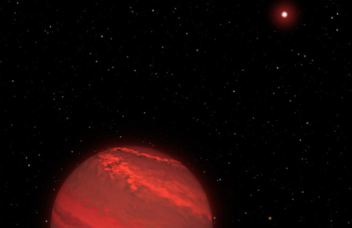 2M1207b v představách malíře. Credits: NASA, ESA, and G. Bacon/STScI