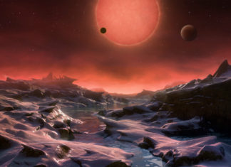 Hubble se podíval na TRAPPIST-1 a dal životu naději TRAPPIST-1 v představách malíře. Credit: ESO/M. Kornmesser