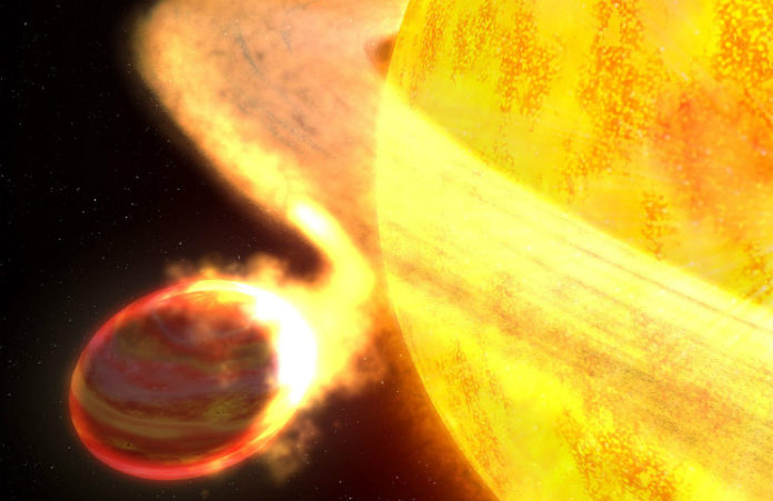Horký jupiter v představách malíře. Credit: NASA