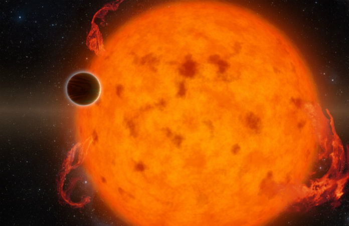 Horký jupiter v představách malíře. Credit: NASA/JPL-Caltech