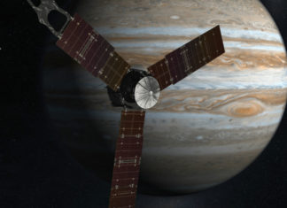 Přílet sondy Juno k Jupiteru v kontextu výzkumu exoplanet Sonda Juno. Credit: NASA