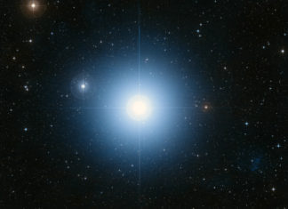 Nová metoda: Astronomové poprvé vylovili planetou z pulzů obří hvězdy Hvězda Folmahaut. Credit: NASA, ESA, and the Digitized Sky Survey 2. Acknowledgment: Davide De Martin (ESA/Hubble)