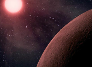 Astronomové objevili π-zemi o velikosti Země Exoplaneta u červeného trpaslíka, credit: NASA