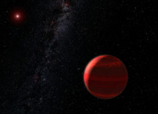 Mohou mít exoplanety v obyvatelné oblasti červeného trpaslíka významné exoměsíce? Exoplaneta u červeného trpaslíka. Credit: NASA, ESA and G. Bacon (STScI)