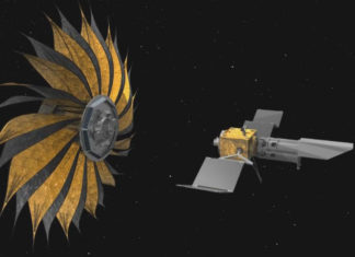 mDOT: Futuristický lov exoplanet nejdříve vyzkoušejme na cubesatech Starshade a dalekohled. Credit: NASA, JPL