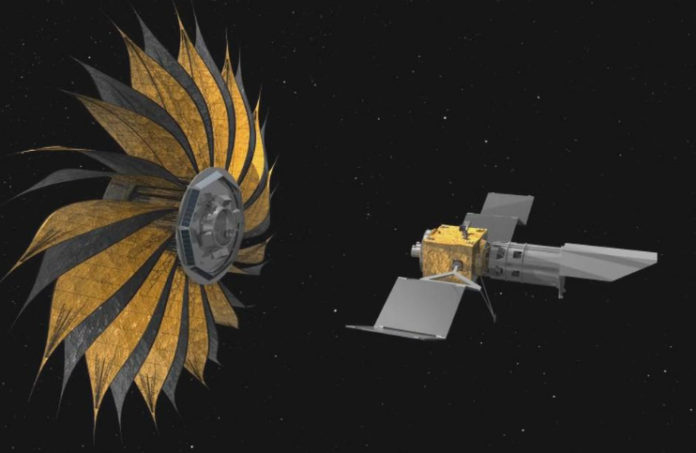 Starshade a dalekohled. Credit: NASA, JPL