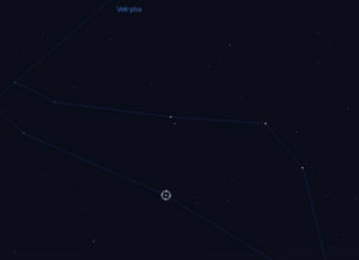 Tau Ceti: Astronomové hlásí exoplanety poblíž obyvatelné oblasti slavné hvězdy Pozice Tau Ceti v souhvězdí Velryby. Credit: Stellarium