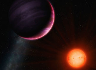 NGTS hlásí první kořist: rekordní horký svět NGTS v představách malíře. Credit: University of Warwick/Mark Garlick