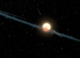 Klíč k záhadě? Slavná Tabbyina hvězda je zřejmě dvojhvězdou Tabbyina hvězda (kresba). Credit: NASA/JPL-Caltech