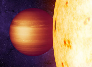 Objevili horké jupitery v sladkých zónách Horký jupiter, credit: NASA/JPL-Caltech/T. Pyle (IPAC)