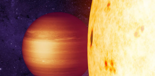 Horký jupiter, credit: NASA/JPL-Caltech/T. Pyle (IPAC)