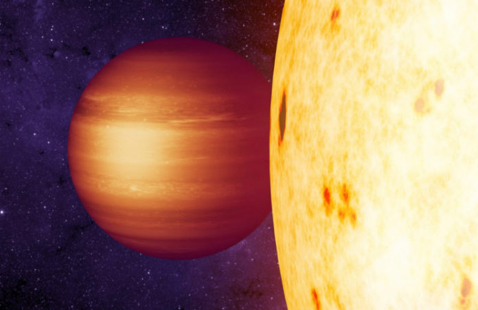 Horký jupiter, credit: NASA/JPL-Caltech/T. Pyle (IPAC)