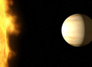 WASP-39b: horký saturn obsahuje velké množství vody WASP-39b Credit: NASA, ESA, and G. Bacon (STScI)