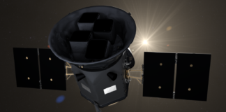 TESS zřejmě objevila první exoplanetu, je to super-země u jasné hvězdy TESS, credit: NASA