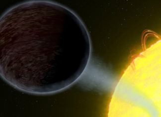 WASP-104b: exoplaneta tmavší než dřevěné uhlí Temná exoplaneta. Credits: NASA, ESA, and G. Bacon (STScI)