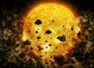 Kosmický dalekohled Chandra pozoroval srážku planet Srážka planet. credit: NASA/CXC/M.Weiss