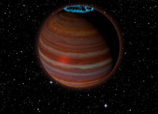 Vesmírem bloudí objekt s velmi silným magnetickým polem Hnědý trpaslík. Credit: Caltech/Chuck Carter; NRAO/AUI/NSF