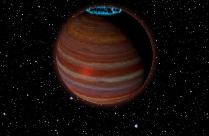 Hnědý trpaslík. Credit: Caltech/Chuck Carter; NRAO/AUI/NSF