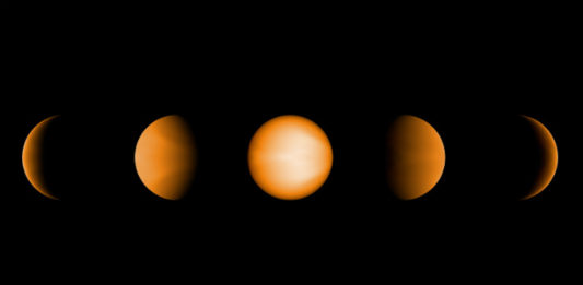 Simulované fáze exoplanety WASP-121b. Credit: NASA/JPL-Caltech/Aix-Marseille University (AMU)