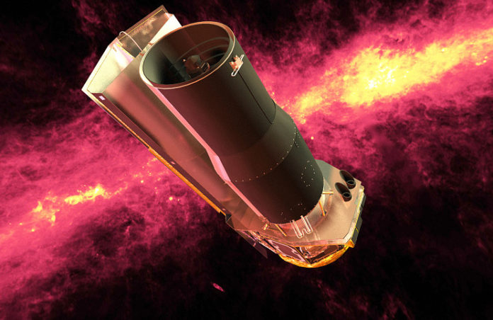 Kosmický dalekohled Spitzer. Credit: NASA/JPL-Caltech