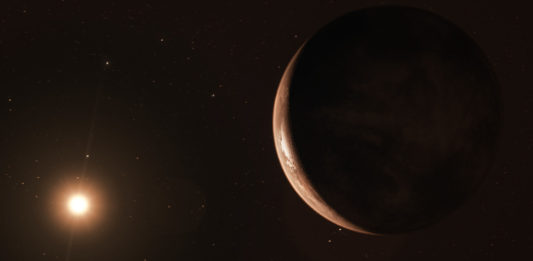 Exoplaneta u Barnardovy hvězdy. Credit: ESO/M. Kornmesser