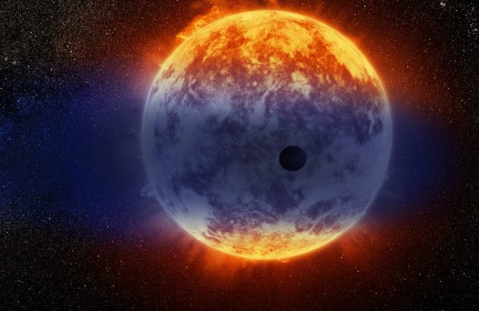 GJ 3470 b v představách malíře. Credit: NASA/ESA/D. Player (STScI)