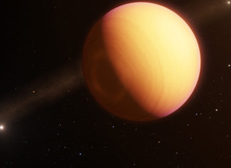 V ESO pozorovali poprvé přímo exoplanetu pomoci interferometrie Exoplaneta HR 8799e. Credit: ESO/L. Calçada